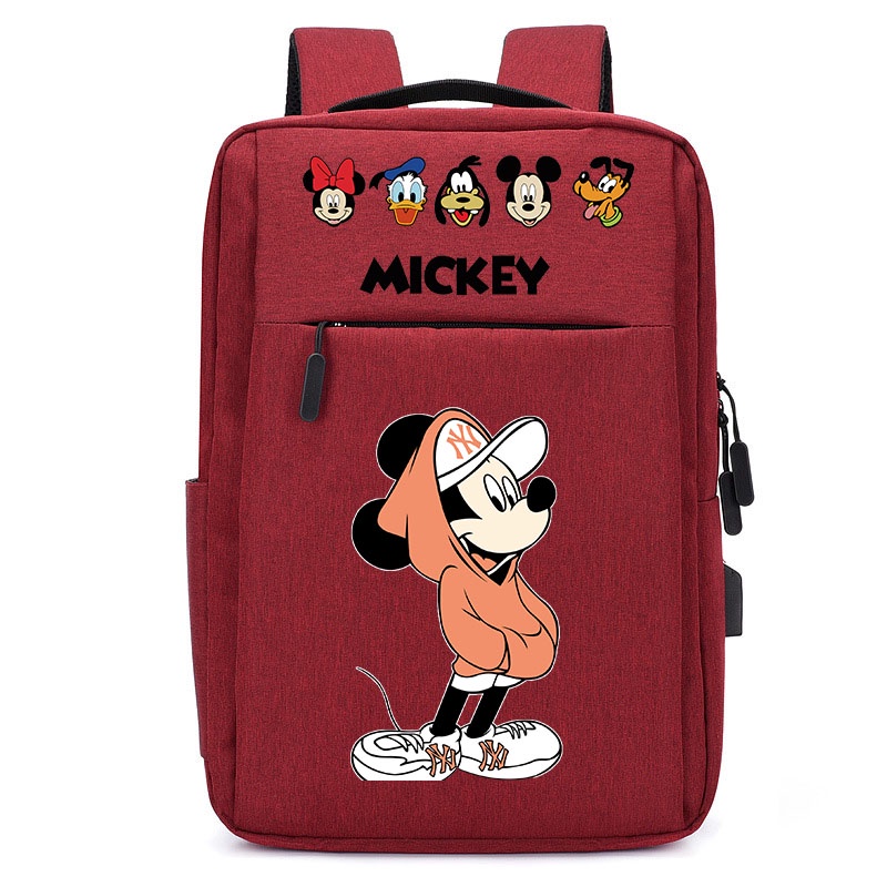 Mickey Mouse กระเป๋าเป้สะพายหลังมิกกี้เมาส์นักเรียนกระเป๋าเป้สะพายหลังกระเป๋าเดินทางกระเป๋าแล็ปท็อป (อินเตอร์เฟส USB) ราคา ถูกที่สุด ดีลบีเคเค แกลเลอรีภาพที่ 5