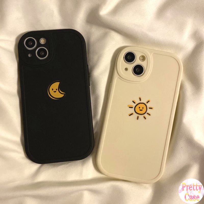 เคสโทรศัพท์มือถือ แบบนิ่ม ลายดวงจันทร์ และดวงอาทิตย์ สําหรับ Samsung Galaxy A05 A04 A03S A14 A13 A50S A51 A52S A53 A54 A22 A23 A24 A70 A71 A72 A73 A30S A31 A32 A33 A34
