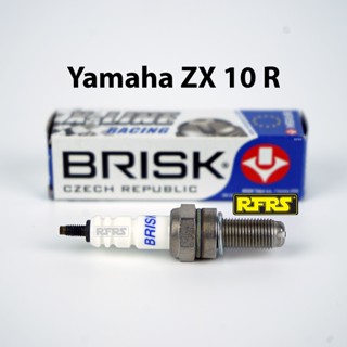 หัวเทียน BRISK X-Line 4 เขี้ยว แกนเงิน Yamaha ZX 10 R Spark Plug (8X21ROA) รองรับทุกน้ำมัน Made in EU