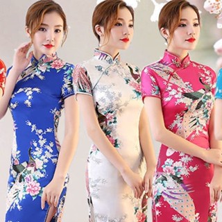 REBUILD กี่เพ้าตรุษจีน cheongsam ชุดเดรสกี่เพ้า เสื้อผ้าสไตล์จีน ชุดกี่เพ้าหญิง 121615