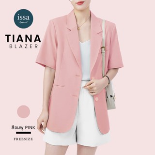 Tiana blazer เสื้อสูท 2 กระดุมแขนสั้น ISSA (ใส่โค้ด ISSA13SEP ลด 130) เบลเซอร์รุ่นนี้เป็นผ้าไอวี่ผ้านุ่มใส่สบายทรงสวย