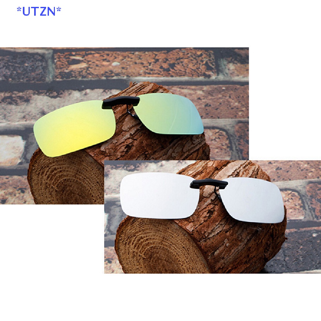 UTZN> Clip On Driving Glasses แว่นกันแดด Day Vision UV400 Lens Night Vision ใหม่ - รูปที่ 2