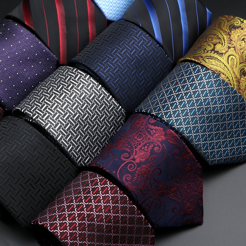 Zonfaz ผู ้ ชาย Jacquard ลาย Tie คลาสสิกผ ้ าไหมเนคไทงานแต ่ งงาน Tie Cravat