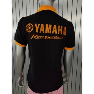 เสื้อโปโล Yamaha SQUARE สีดำส้ม sizeS อก95cm ยาว65cm สินค้าลิขสิทธิ์ Yamaha แท้100%