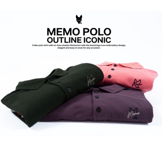 Memo By AEIOU เสื้อโปโล-ปกเรียบ🦊 Memo Clothing รุ่น Polo Basic Outline Iconic สินค้าลิขสิทธิ์แท้