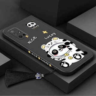 เคสซิลิโคนนิ่ม ลายแพนด้า ขอบตรง กันตก สําหรับ Redmi note 10 note 10 pro note 9 note 9s 9 pro note 8 note 8 pro note 7