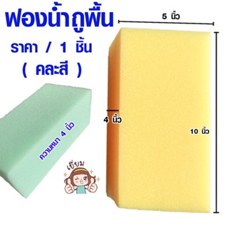 ฟองน้ำ ฟองน้ำถูพื้น ขนาด 5x10 นิ้ว ฟองน้ำล้างรถ ฟองน้ำเอนกประสงค์ ฟองน้ำล้างจาน ฟองน้ำก่อสร้าง (คละสี) ซึมซับน้ำได้ดี TS