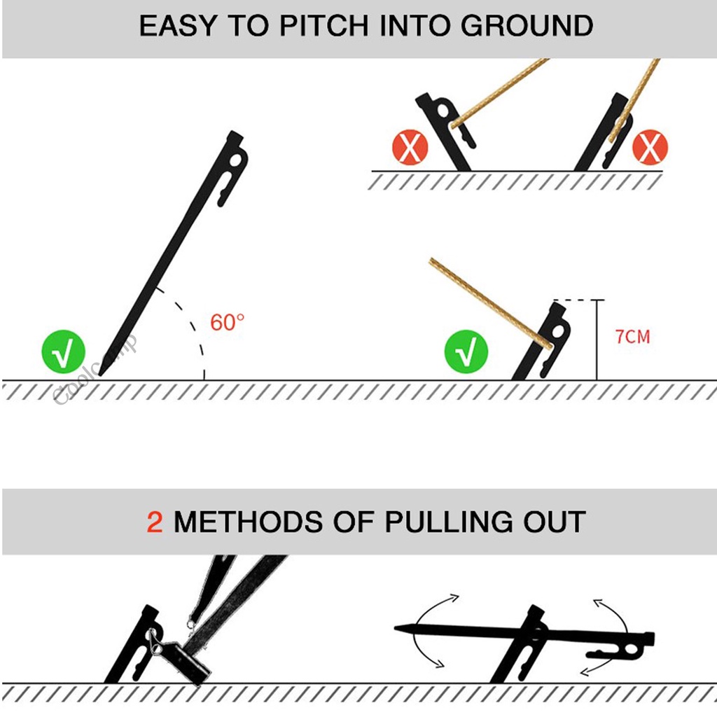 สมอบกสแตนเลส 402 Campingmoon Stainless Steel Nail มีให้เลือกหลายขนาด แข็งแรง ไม่คด ไม่งอ ไม่ขึ้นสนิม - รูปที่ 6