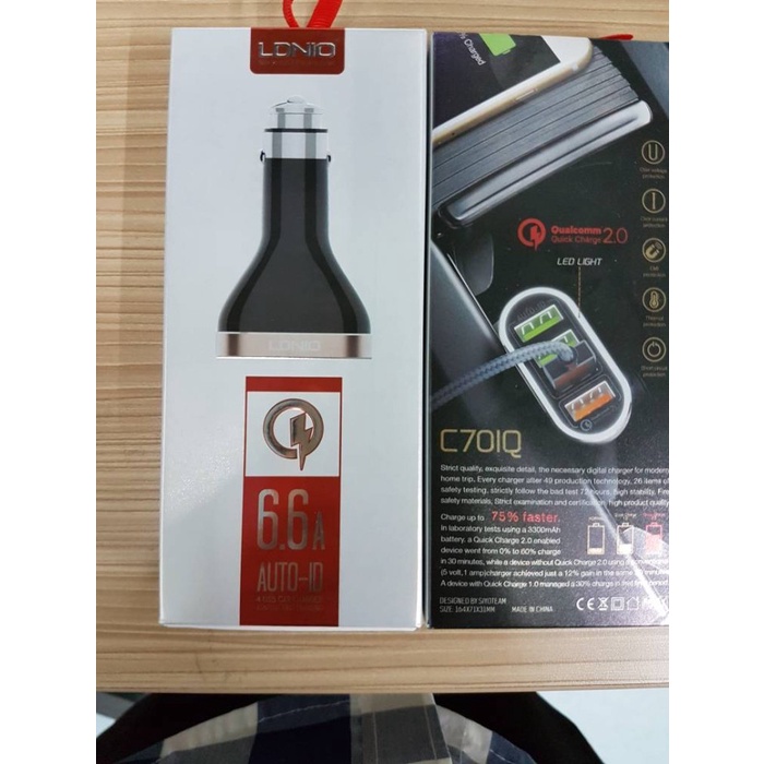Car Charger Car Charger Fast Charging LDNIO C701Q (4 Port) อเนกประสงค์ Q8V1 จ่ายปลายทาง BIG NEW ปลั๊
