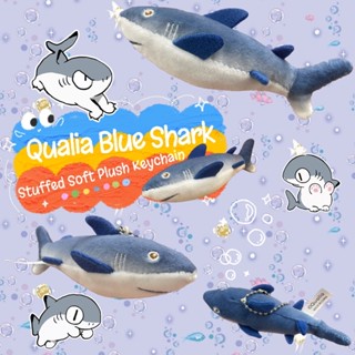 พวงกุญแจน้องฉลามตัวน้อย ตาปัก ป้าย Qualia น่ารักมาก Qualia Blue Shark Soft Plush Keychain