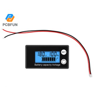 Pcbfun โวลต์มิเตอร์ดิจิทัล หน้าจอสีฟ้า 6133A DC8-100V LCD แบตเตอรี่ลิเธียมตะกั่วกรด