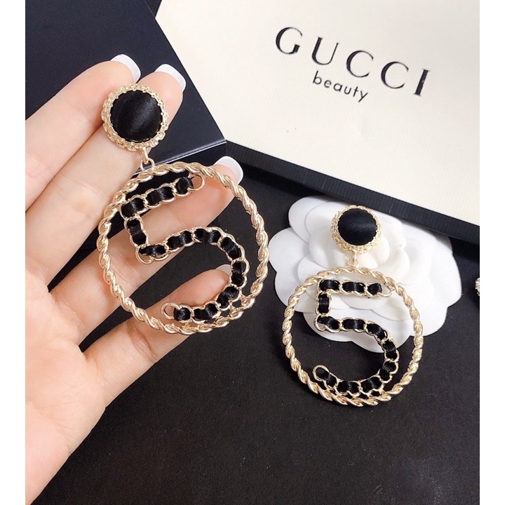ต่างหูผู้หญิง เครื่องประดับผู้หญิง ขนาดใหญ่7.5*5cm มีคุณภาพ งานจริงสวย น่ารัก พร้อมส่งจากไทย(#125EH)