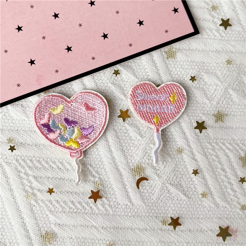 ✿ Ins - แผ่นสติกเกอร์ ลายกระต่าย หมี หัวใจ ลูกโป่ง ดาว มีกาวในตัว ✿ แผ่นแพทช์รีดติดเสื้อ ปักลาย DIY สําหรับตกแต่งเสื้อผ้า กระเป๋า 1 ชิ้น