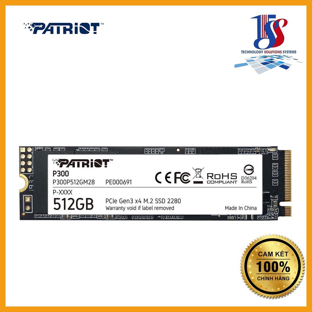 PATRIOT 512GB P300 M.2 2280 NVMe Gen 3x4 SSD ฮาร์ดไดรฟ์ (PN:P300P512GM28) - ของแท้ มีประกัน 36T