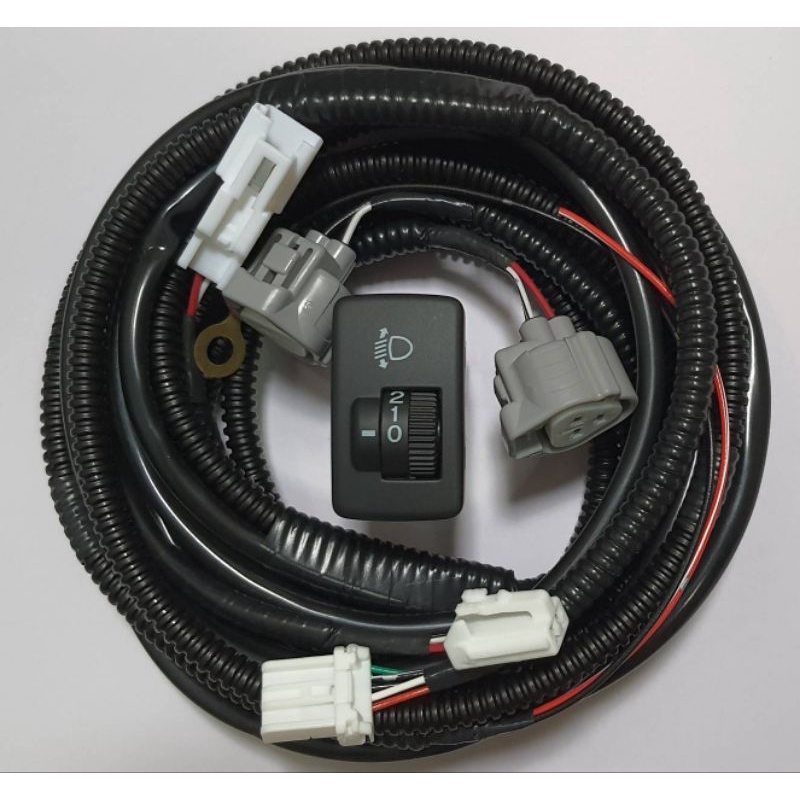 ชุดสวิทช์ปรับกระดกไฟหน้า (ปรับระดับสูงต่ำไฟหน้า) Honda Freed ปรับได้ 3 ระดับ พร้อมชุดสายไฟ