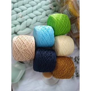 เชือกร่มสีพื้นขนาด 1.8 มิล น้ำหนักห่อละ 100 กรัม เส้นนิ่ม ถักง่าย #ถักโครเชต์