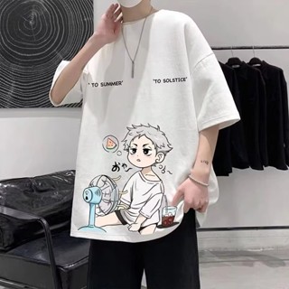 เสื้อยืดคอกลม แขนสั้น พิมพ์ลายการ์ตูน สไตล์ฮิปฮอป สตรีท ขนาดใหญ่ สําหรับผู้ชาย และผู้หญิง