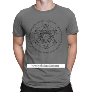 Metatrons Cube Flower Of Life Tops T Shirt MenS Cotton Crazy T-Shirt Sacred Geometry Magic Mandala Tee Fitness