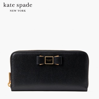 KATE SPADE NEW YORK MORGAN BOW SPENCER ZIP AROUND CONTINENTAL WALLET K9925 กระเป๋าสตางค์