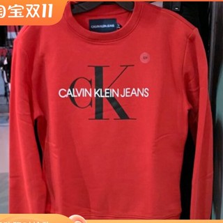 เสื้อกันหนาวแขนยาวลําลอง มีฮู้ด พิมพ์ลายโลโก้ตัวอักษร Calvin แฟชั่นสําหรับผู้ชาย และผู้หญิง