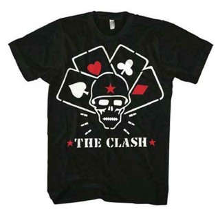 เสื้อยืดครอป [พร้อมส่ง] เสื้อยืดแขนสั้นลําลอง ผ้าฝ้าย 100% พิมพ์ลาย Clash Straight Hell Cards พลัสไซซ์ ของขวัญวันเก
