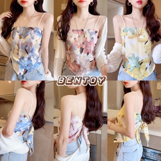 Bentoy(6063) เสื้อสายเดี่ยวทรงสามเหลี่ยม ผูกหลัง ผ้าเลื่อน