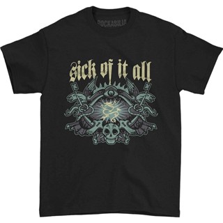 เสื้อยืดครอป เสื้อยืดผ้าฝ้าย 100% พิมพ์ลายก้นโจรสลัด Sick Of It All Boys โอเวอร์ไซซ์ ไซซ์ XS-6XL ของขวั