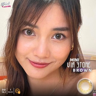 ร้านเลนส์สวยคอนแทค Wink รุ่น Mini Via3 tone สีGrayเทา /สี Brown น้ำตาล นำเข้าจากเกาหลี มี อย.ของแท้100%ลายสุดHit ขายดี