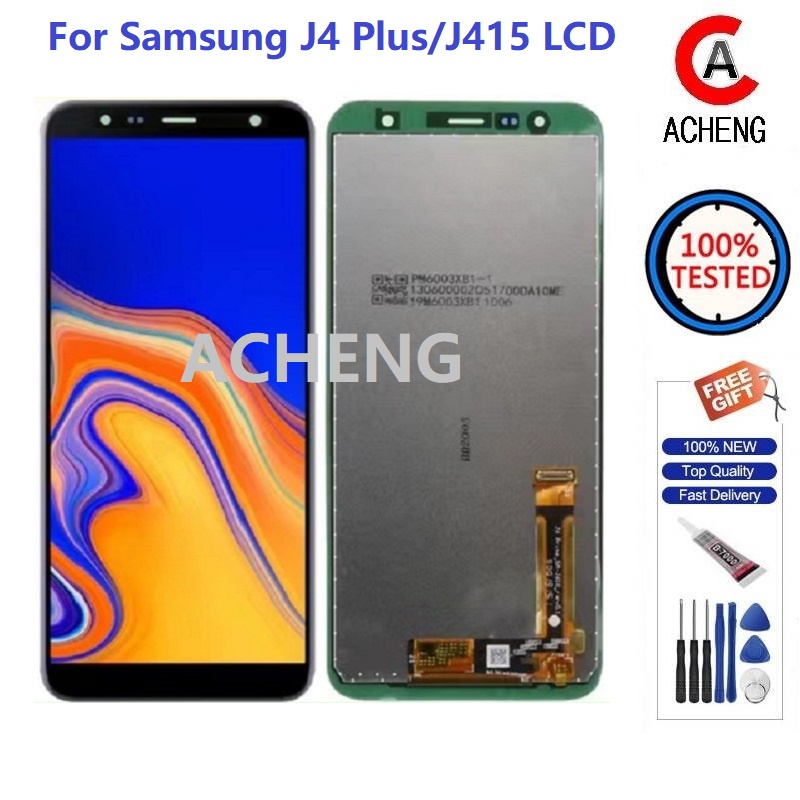 ACHENG สําหรับ Samsung Galaxy J4+ 2018 J4 Plus J415 J415F J4 Core J410G จอแสดงผลหน้าจอสัมผัส LCD