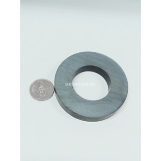5 ชิ้น แม่เหล็กเฟอร์ไรท์ ทรงโดนัท วงแหวน ขนาด Dia OD60 x ID32 x H10 mm Y30 Ferrite Magnet สีดำ โดนน้ำได้ อุปกรณ์สำหรับงา