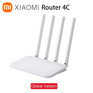 Xiaomi Youpin เราเตอร์ 4C สมาร์ทไร้สาย สี่เสาอากาศ ความเร็วสูง สีขาว 64 RAM 802.11 b/g/n 2.4G 300Mbps 4 เสาอากาศเราเตอร์ Repeater