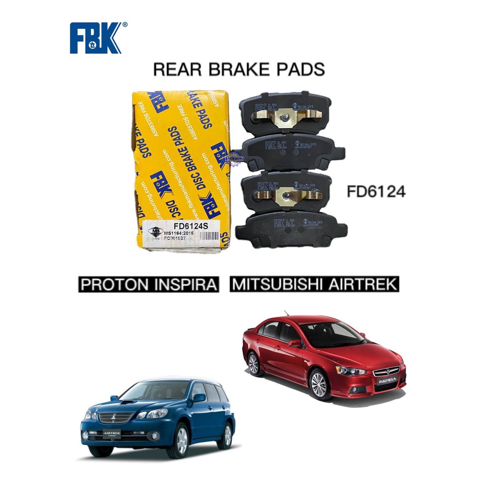 Proton Inspira - ผ้าเบรคหน้าหลัง Mitsubishi Airtrek - FBK - FD6124