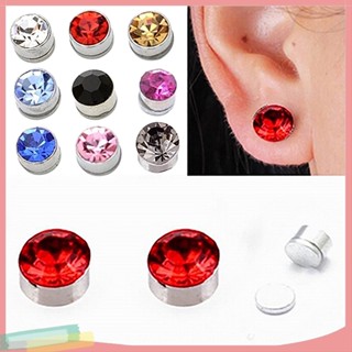 LK❈Men Women Round Health Pierced Ear Studs Strong Magnetic Iron Eardrops Earrings