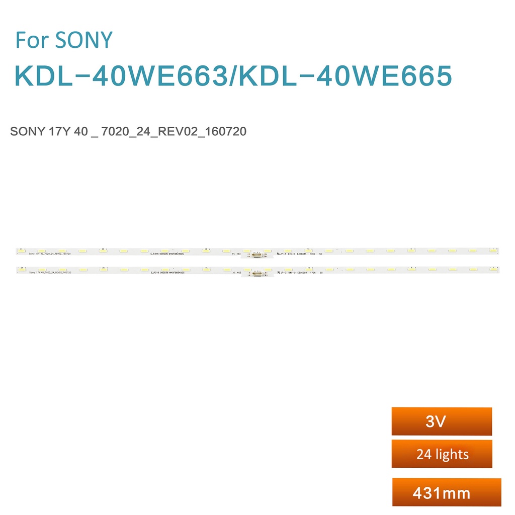 2 ชิ้น/เซ็ต led backlight Strip สําหรับ SONY KDL-40W660E Strip Light SONY 17Y 40_7020_24 E303084 4-5