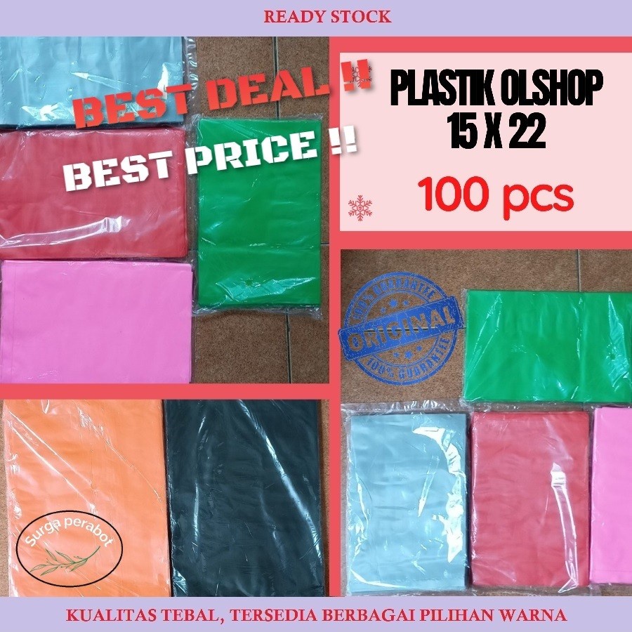 ถุงพลาสติกร้านธรรมดาออนไลน์ 15x22 ถุงพลาสติกแบบไม่มีรู 100 ชิ้น