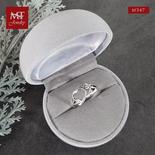 MT แหวนเงินแท้ รูปหัวใจ งานรมดำ ไซส์: 53, 55, 59 Solid 925 Sterling Silver Heart Ring (sr347) MT Jewelry มณีธารา