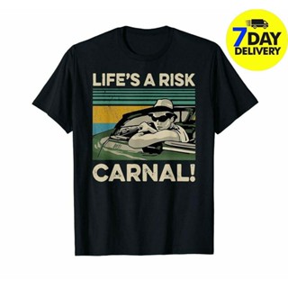 [COD] เสื้อยืดแขนสั้นลําลอง ผ้าฝ้าย 100% พิมพ์ลาย Lifes A Risk Carnal Miklo Blood In Blood Out สไตล์วิน