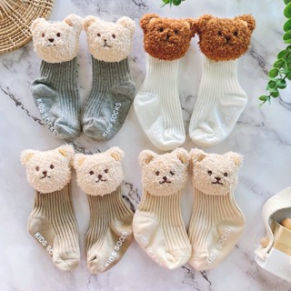 littlesweetthailand ถุงเท้าเด็ก Baby Socks ลายหมีสุดคิ้วท์ ใช้ได้ทั้งเด็กชายและเด็กหญิง