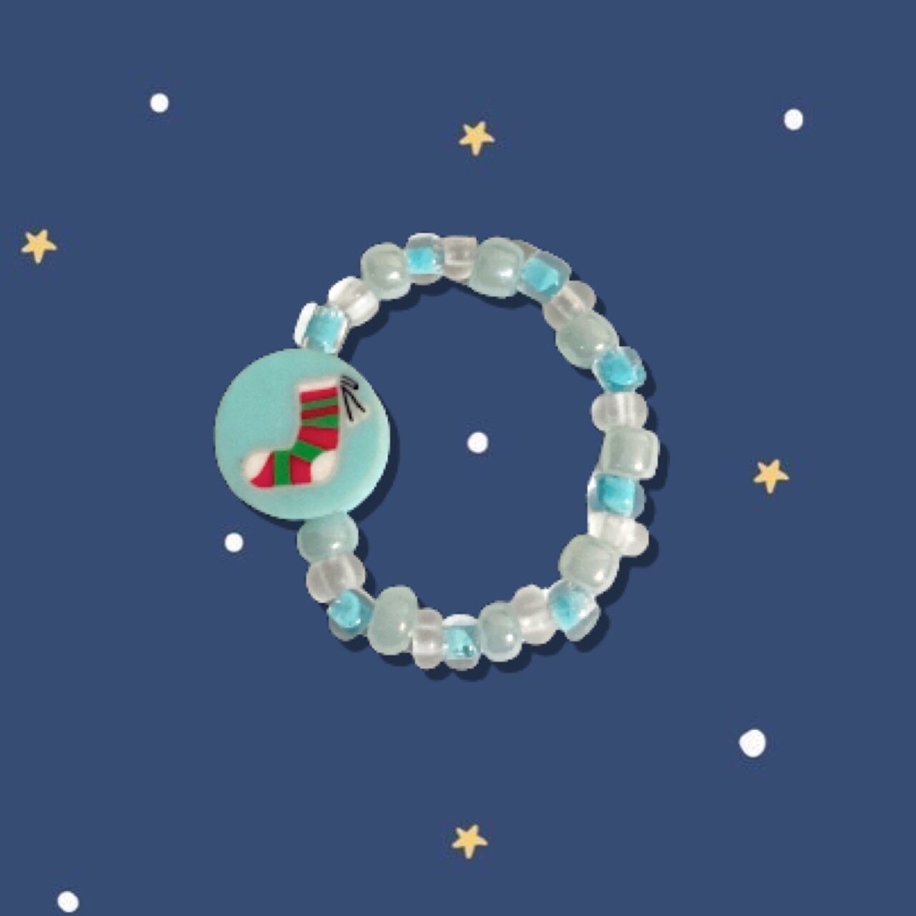 พร้อมส่งแหวนลูกปัด ลายคริสต์มาส Christmas ของแจกปีใหม่  ของขวัญปีใหม่ คอลเลคชั่นพิเศษปีใหม่ - รูปที่ 2