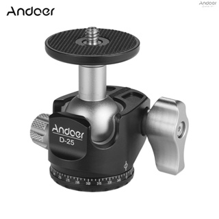 [A58] Andoer D-25 CNC ขาตั้งกล้องอลูมิเนียมอัลลอยด์ หัวบอลคู่ หัวบอล ขนาดเล็ก แรงโน้มถ่วงต่ํา สําหรับกล้อง Canon Nikon Sony DSLR ILDC