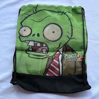 Plants Zombies กระเป๋าเป้หูรูด ลายการ์ตุฃูนซอมบี้