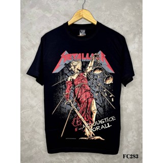 Metallicaเสื้อยืดสีดำสกรีนลายFC283