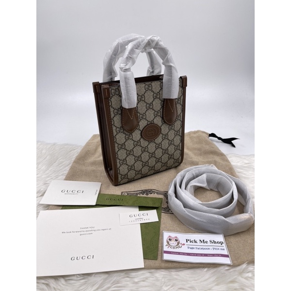 New  Gucci Mini Tote Bag with Interlocking G in GG Supreme   ปี  2022