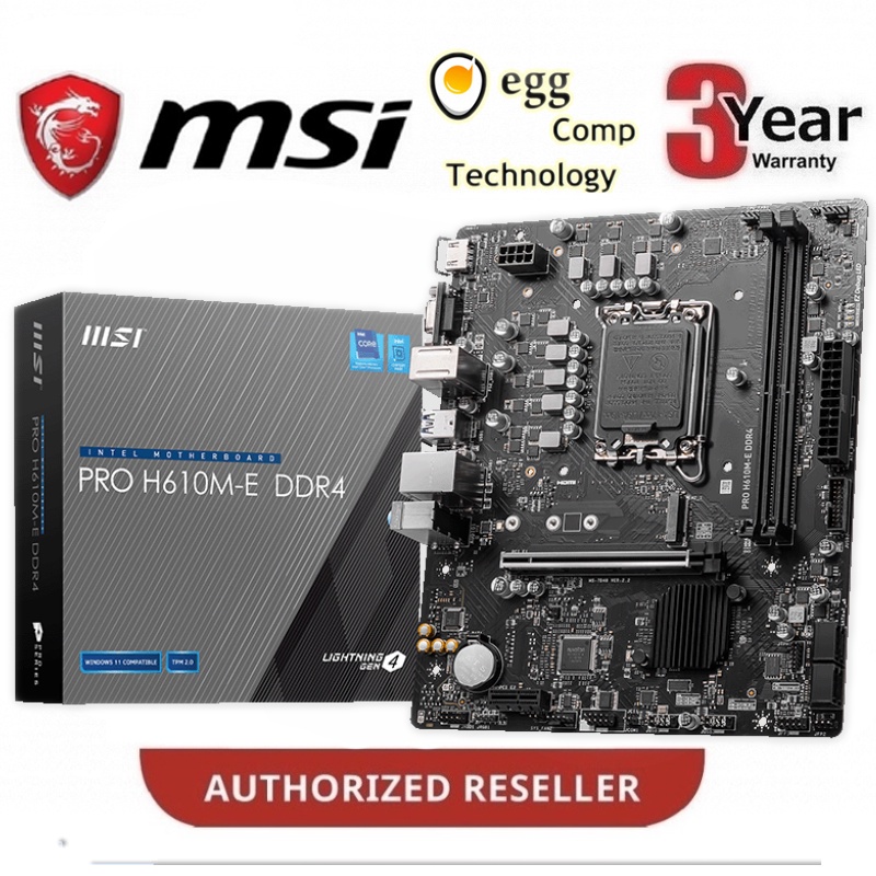 MSI INTEL PRO H610M-E DDR4 LGA1700 M-ATX MOTHERBOARD