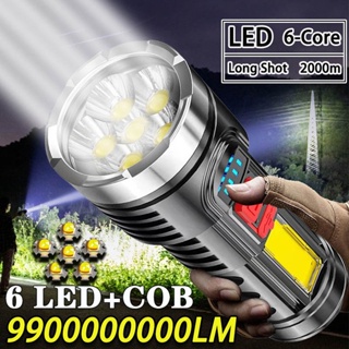 ใหม่ ไฟฉาย LED 4 โหมด สว่างมาก ชาร์จ USB COB ABS กันน้ํา แบบพกพา สําหรับกลางแจ้ง