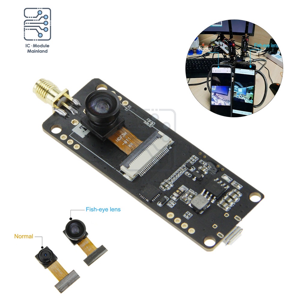 ESP32-CAM OV2640 Fish Eye Lens Camera Module SMA WiFi 3dbi Antenna 0.91 OLED Development Board for A
