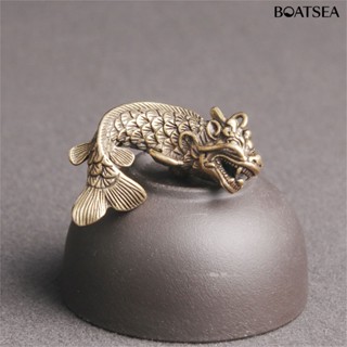 Boatsea จี้พวงกุญแจ รูปปลามังกร 3D ทองแดง สําหรับตกแต่งบ้าน