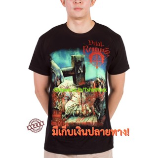 Qiuy5 [พร้อมส่ง] เสื้อยืดแขนสั้นลําลอง ผ้าฝ้าย 100% พิมพ์ลาย Vital Remains Tour Rock Tour Rcm1664 พลัสไซซ์ ของขวัญวันเกิ