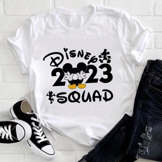 Funny  New Year clothes T-shirt 2023 Fashion Family Vacation Ropa Mujer hort leeve Basic White Tops Cute เสื้อยืด