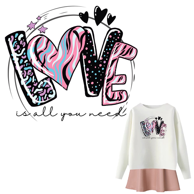 Patch สําหรับเสื้อผ้า Man Woman เสื้อยืด Parches Ropa เสื้อผ้าสติกเกอร์กดความร้อน Appliqued Hoodies Diy Parches Happy วันวาเลนไทน์